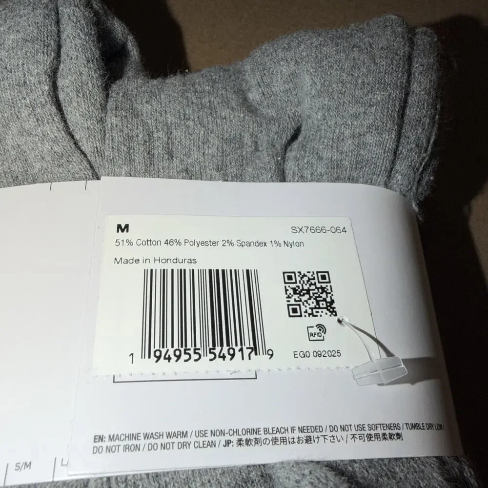 Nike Everyday Cushioned Training Crew Socks Grey Medium 6 Pairs Cotton Blend